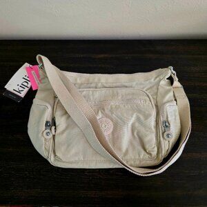 NWT Kipling Gabbie Small Crossbody Bag, Beige Pearl